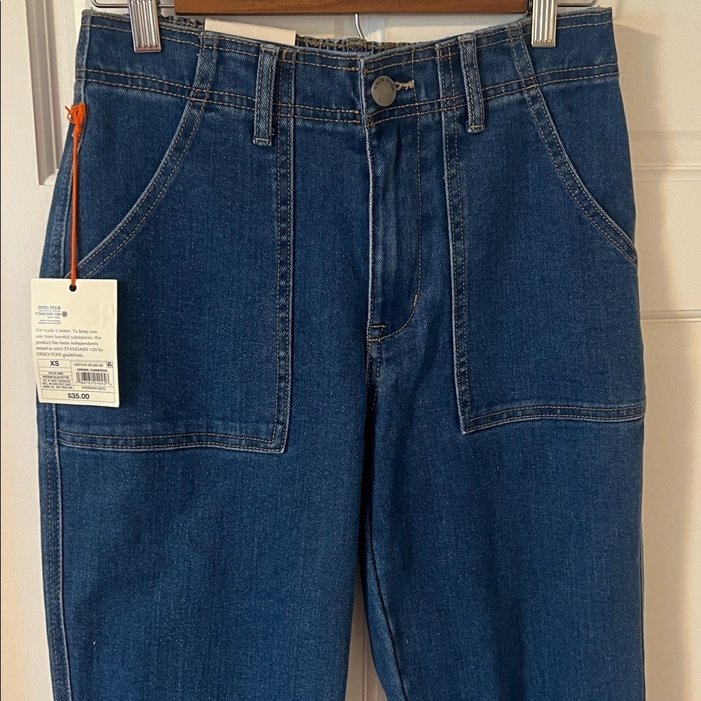 Knox Rose Women’s straight leg elastic waistband relaxed Jeans Size XS/27 NWT - Picture 2 of 9
